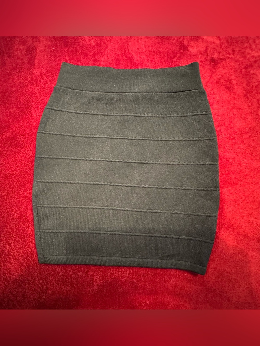 Love Culture Black Ribbed Mini Skirt